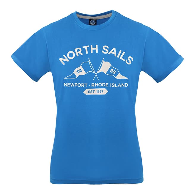 NORTH SAILS Blue Logo Cotton T-Shirt