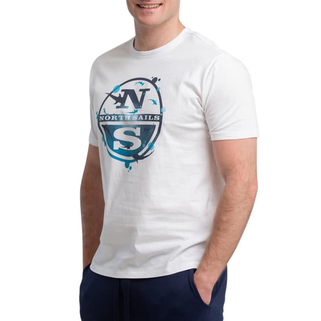 NORTH SAILS White Logo Cotton T-Shirt