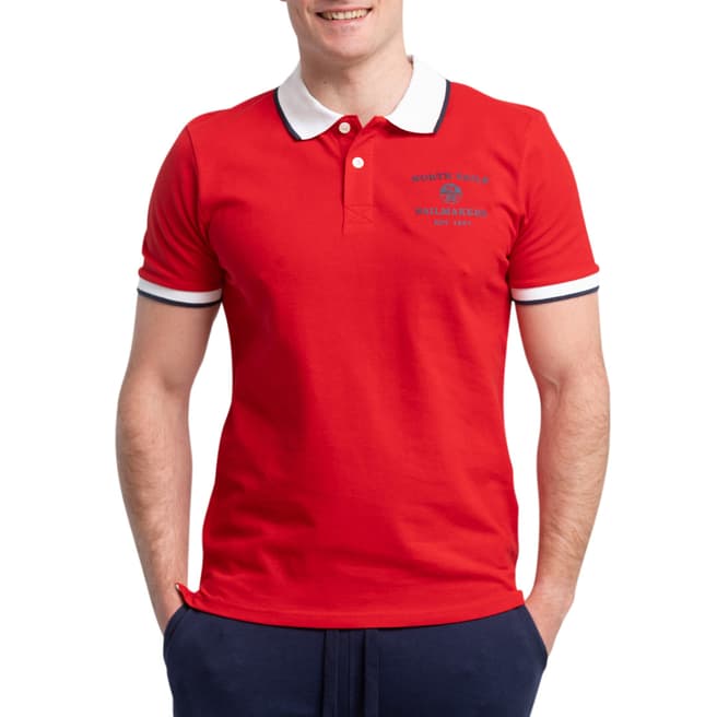 NORTH SAILS Red Logo Cotton Polo Shirt
