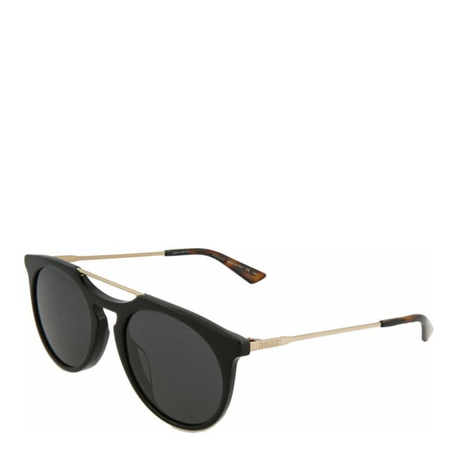 Gucci Men's Black/Gold/Grey Gucci Sunglasses 53mm