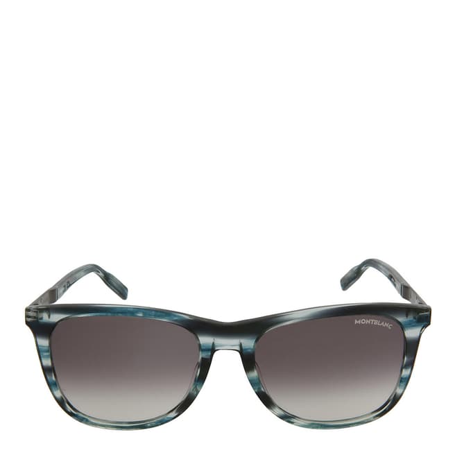 Montblanc Men's Blue/Ruthenium Grey Montblanc Sunglasses 55mm