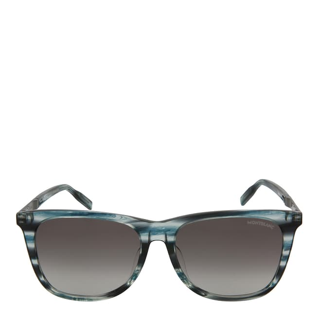 Montblanc Men's Blue/Ruthenium Grey Montblanc Sunglasses 56mm