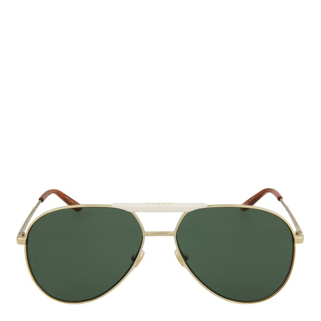 Gucci Men's Gold/Green Gucci Sunglasses 59mm