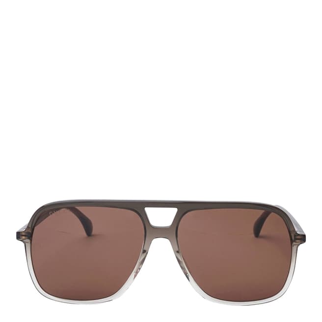 Gucci Men's Grey/Brown Gucci Sunglasses 58mm