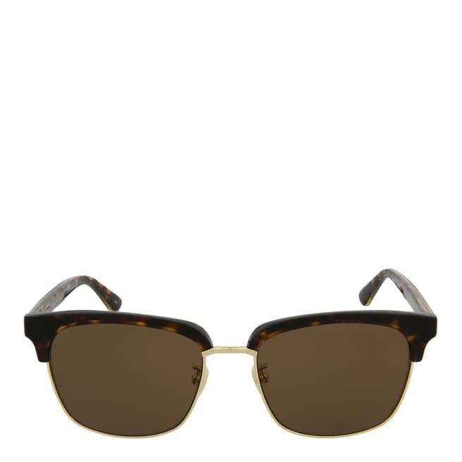 Gucci Men's Havana Brown Gucci Sunglasses 56mm