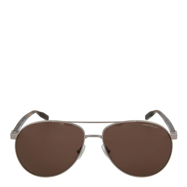 Montblanc Men's Ruthenium/Havana Brown Montblanc Sunglasses 60mm