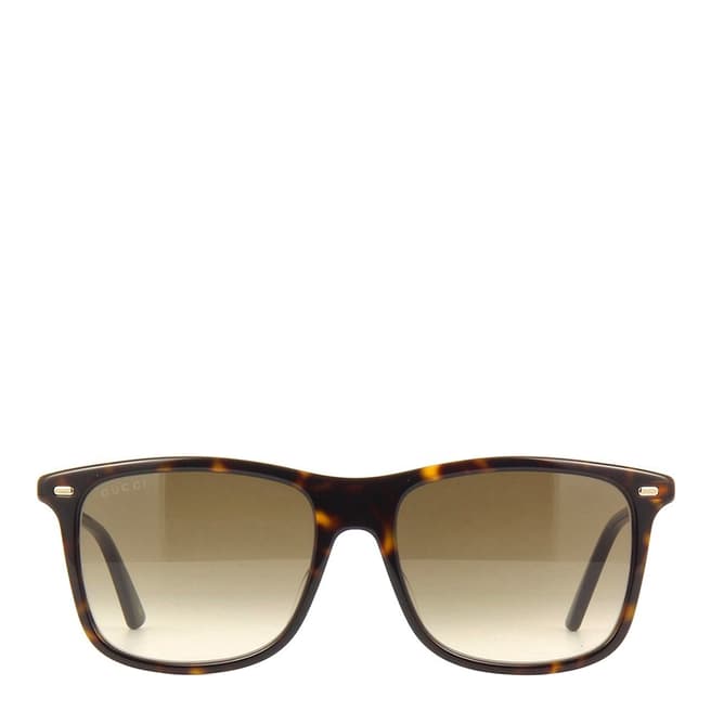 Gucci Men's Havana Gold/Brown Gucci Sunglasses 54mm