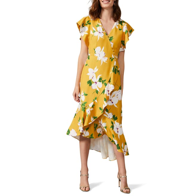 Phase Eight Yellow Dannie Floral Dress