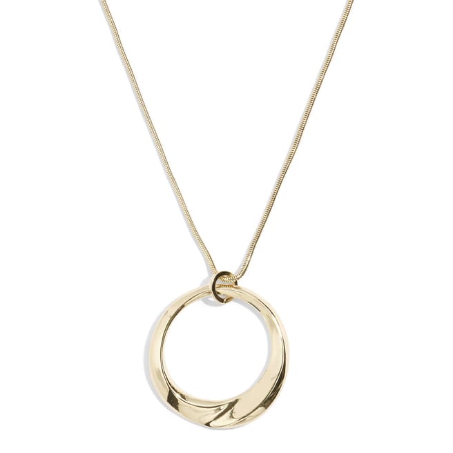 Phase Eight Gold Lily Circle Pendant Necklace