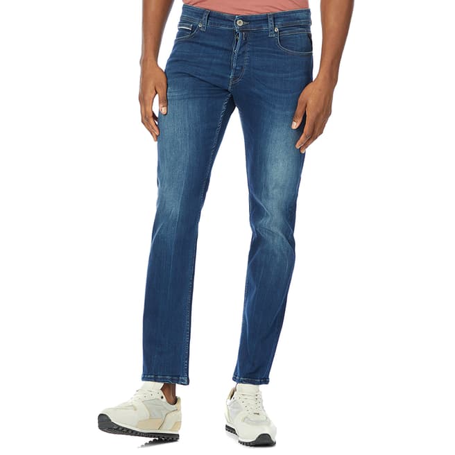 Replay Blue Grover Straight Stretch Jeans
