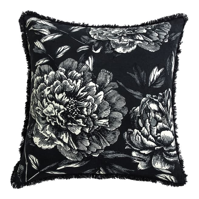 Gallery Living Vintage Floral 55x55cm Cushion, Black