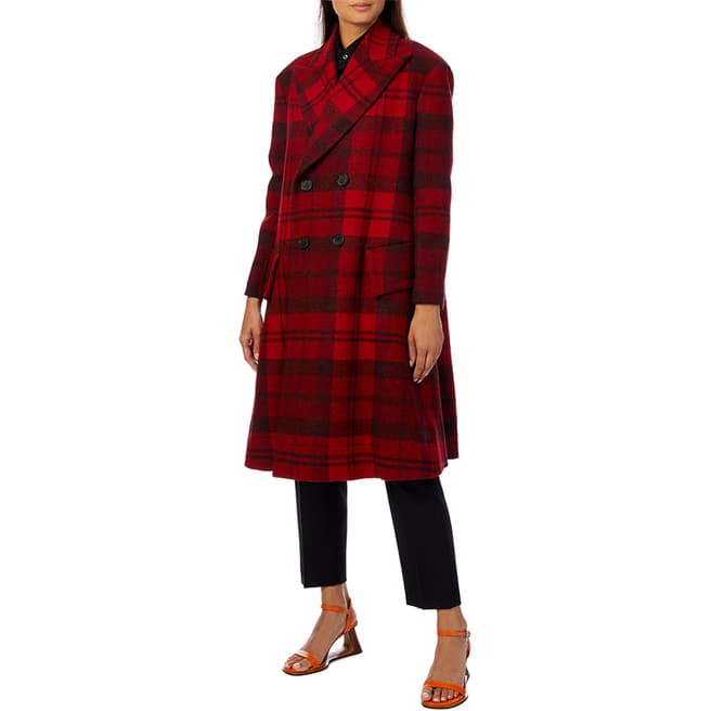 Vivienne Westwood Red Tartan Wool Princess Coat