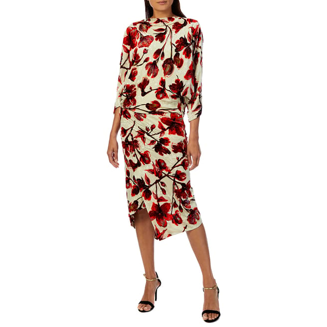 Vivienne Westwood Cream Floral Silk Infinity Dress