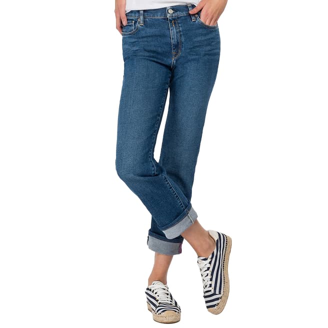 Replay Mid Blue Rose Julye Straight Stretch Jeans