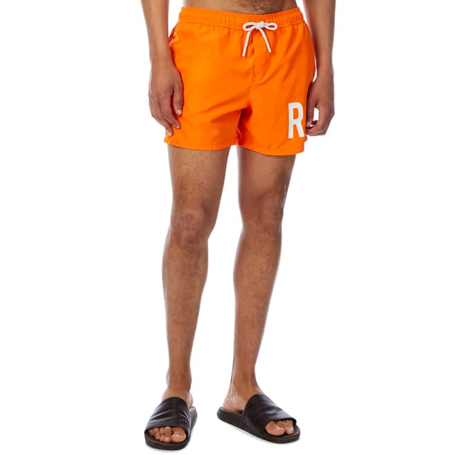 Replay Orange Large Logo Swim Trunks