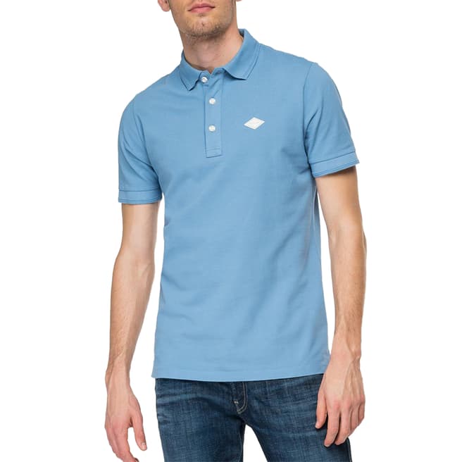 Replay Blue Cotton Pique Polo Shirt