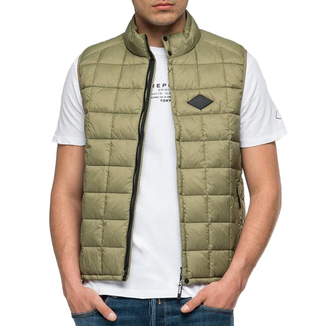 Replay Military Recycled Quilted Gilet