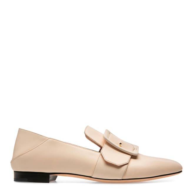 BALLY Nude Leather Janelle Loafers