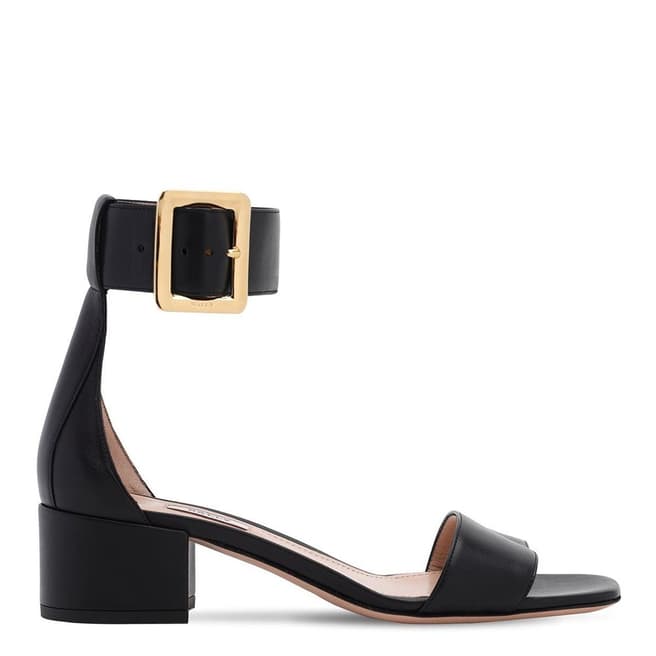 BALLY Wide Fit Black Leather Janise Heeled Sandal
