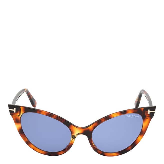 Tom Ford Women's Brown/Blue Cat Eye Tom Ford Sunglasses 53mm