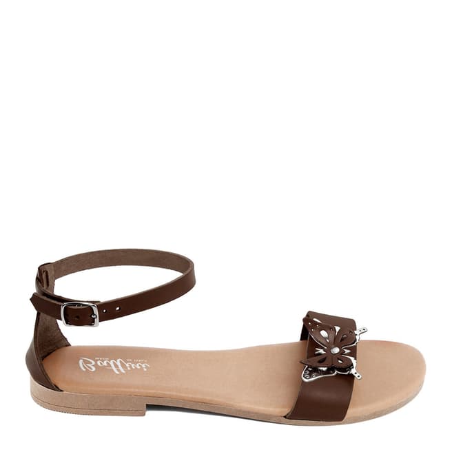Battini Brown Leather Butterfly Sandal