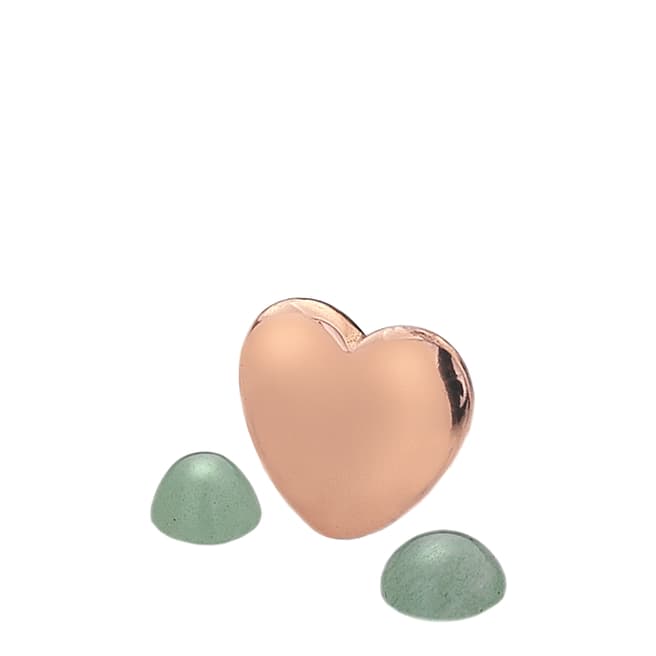 Anais Paris by Hot Diamonds Rose Gold March Charm with Green Aventurine Cabochons