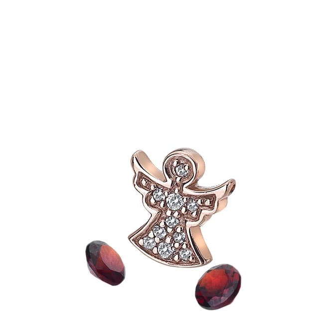 Anais Paris by Hot Diamonds Rose Gold Angel Charm and Garnet stones