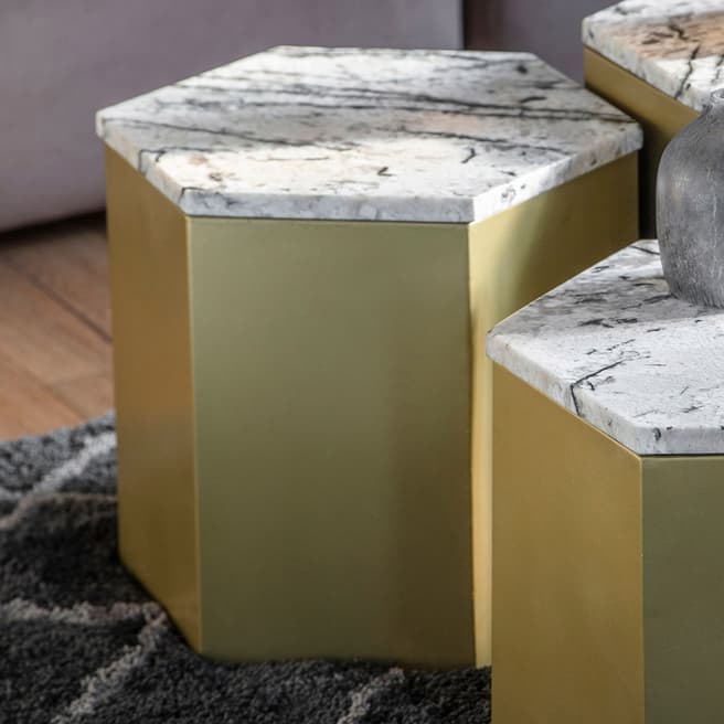 Gallery Living Redway 40cm Side Table, Gold 