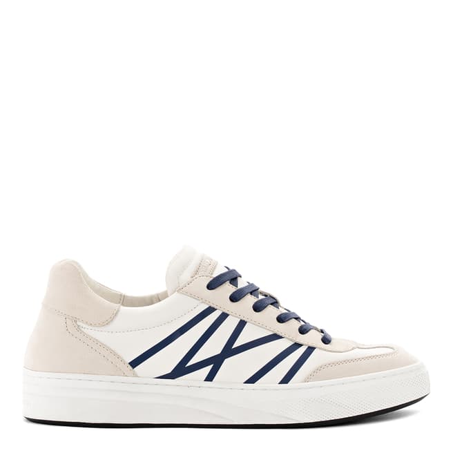 Crime London Off White Leather Stripe Sneakers