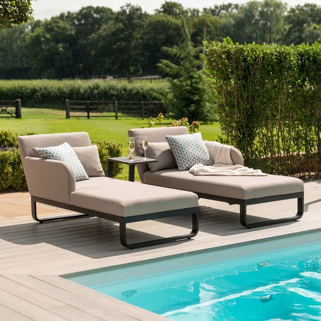 Maze Taupe Unity Double Sunlounger