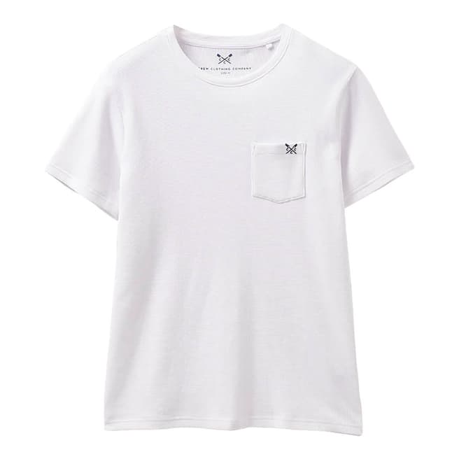 Crew Clothing White Cotton Short Sleeved Top