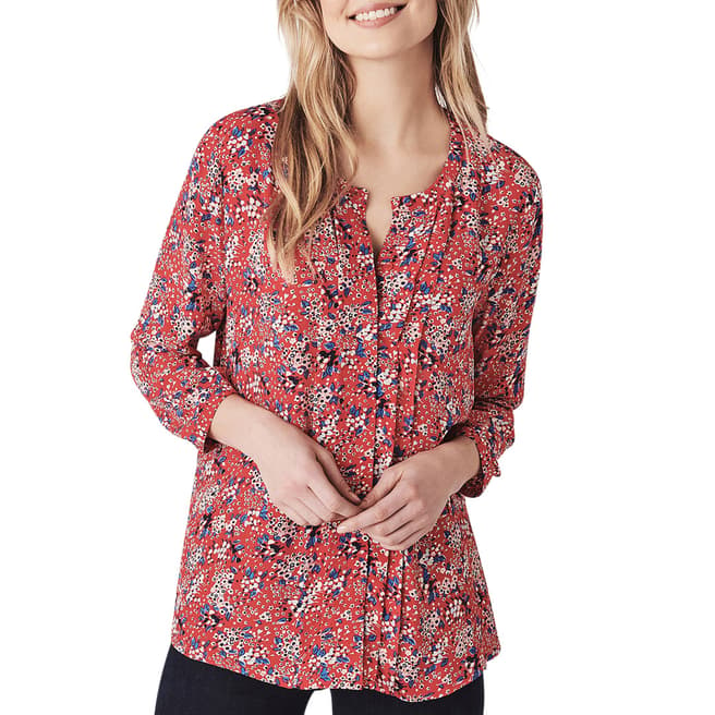 Crew Clothing Red Floral Blouse