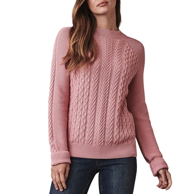Crew Clothing Pink Chunky Knit Jumper