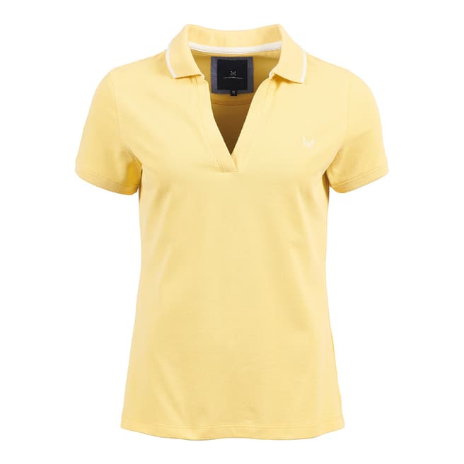 Crew Clothing Yellow Cotton Notch Neck Polo Shirt
