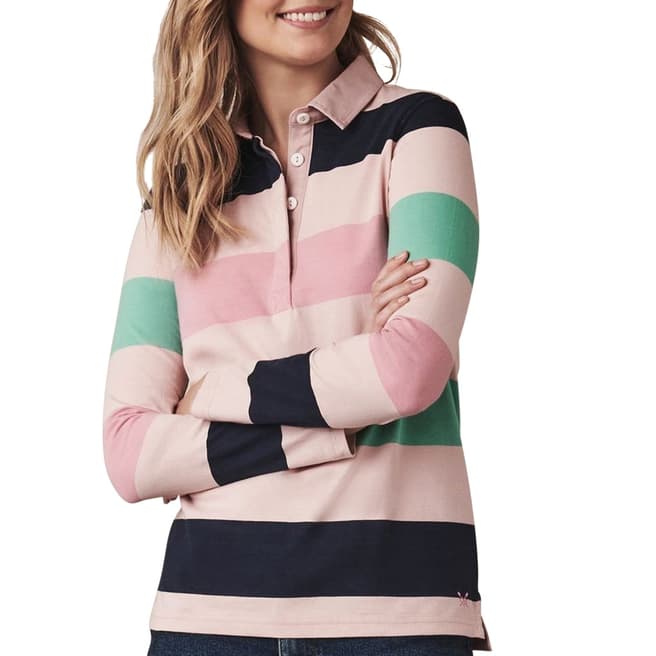 Crew Clothing Striped Long Sleeved Polo Shirt