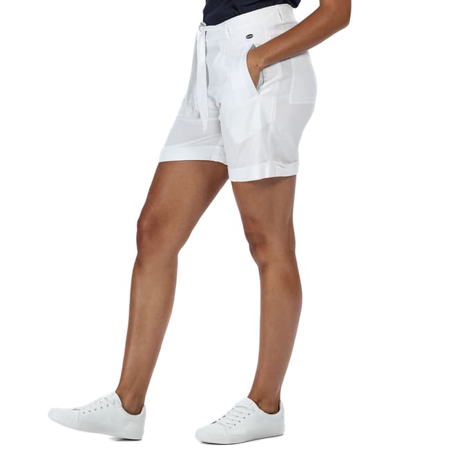 Regatta White Linen Blend Shorts