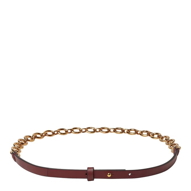 Marni Brown Leather and Chain Belt