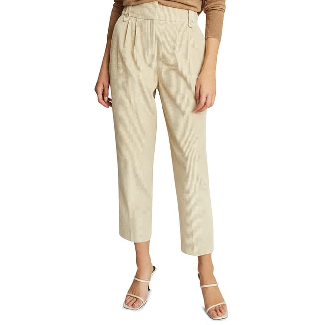 Reiss Sand Aster Tailored Cotton Trousers