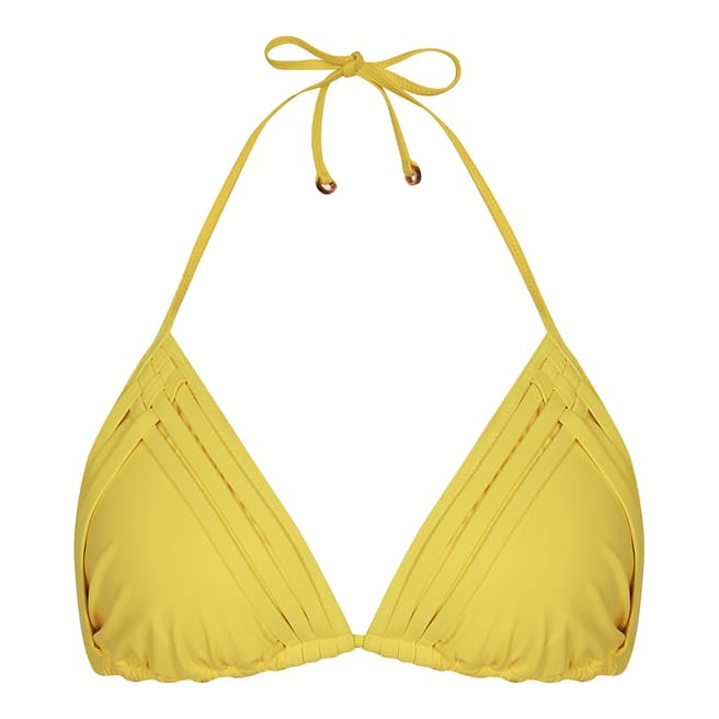 Reiss Yellow Elfrieda Strappy Bikini Top