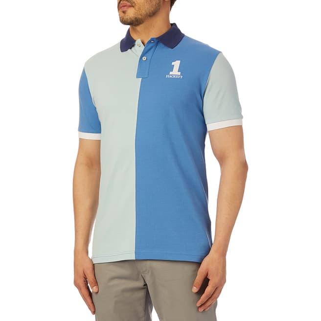 Hackett London Blue Split Polo Shirt
