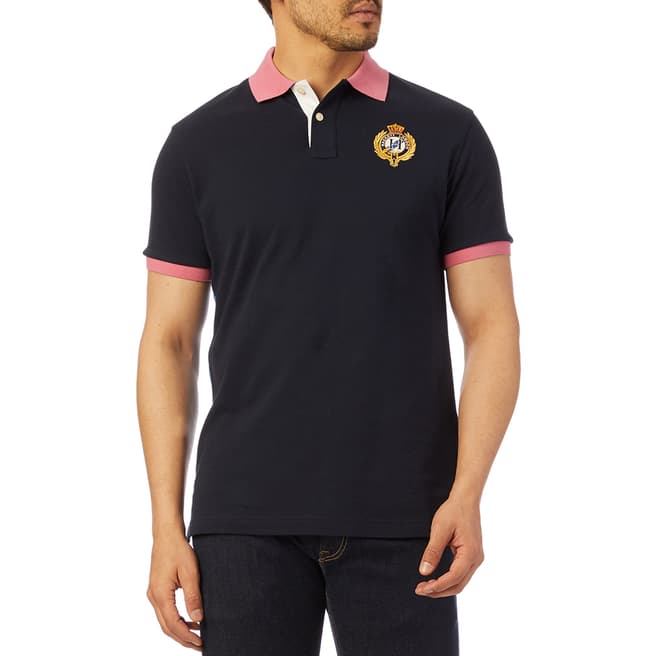 Hackett London Navy Crest Polo Shirt