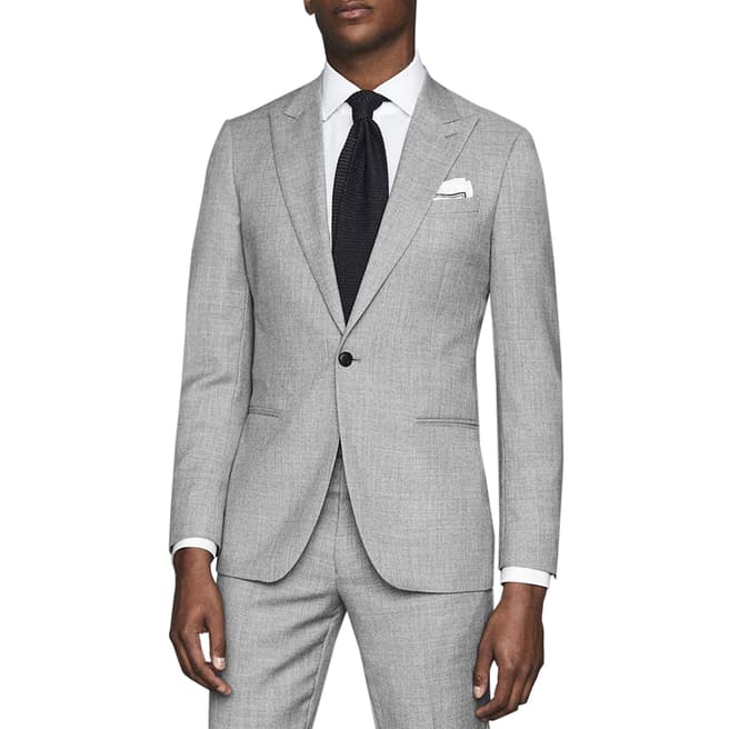 Reiss Grey Trullo Slim Wool Suit Jacket