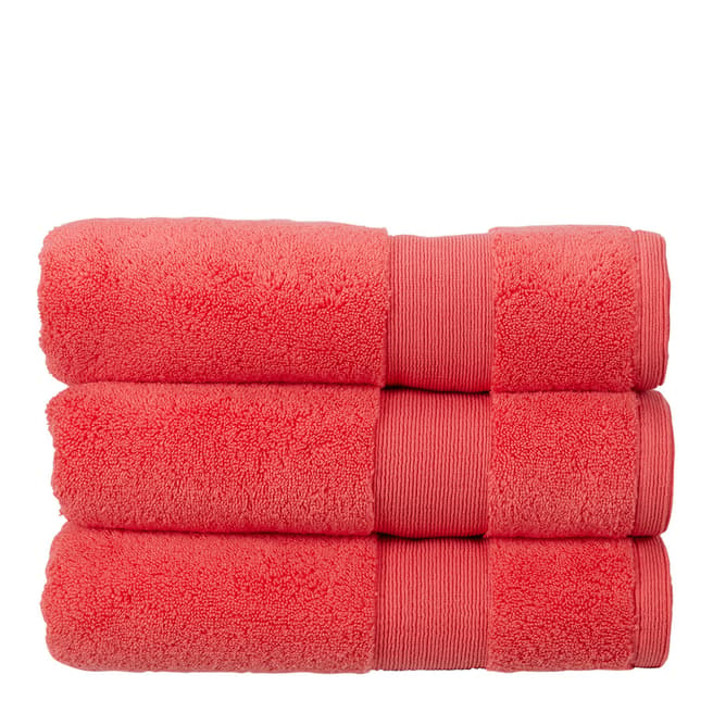 Living by Christy Carnival Pair of Hand Towels, Coral