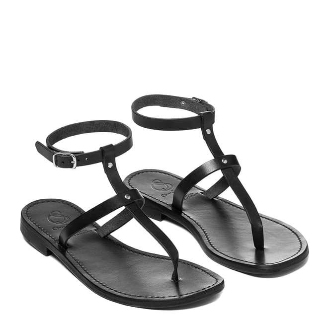 Oliver Sweeney All Black Pareti Luxe Leather Gladiator Sandals