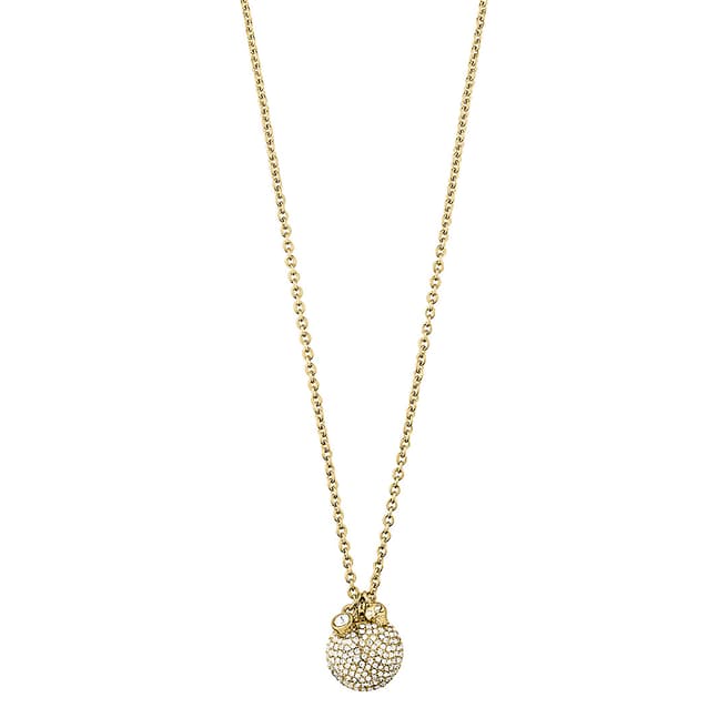 Dyrberg Kern Gold Encrusted Pendant Necklace with Swarovski Crystals