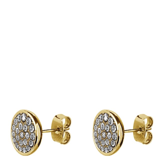 Dyrberg Kern Gold Stud Earrings with Swarovski Crystals