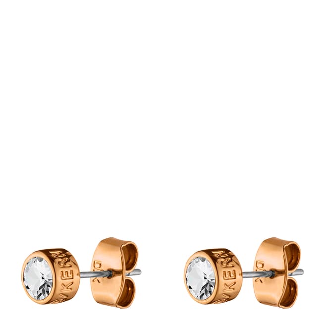 Dyrberg Kern Rose Gold Stud Earrings with Swarovski Crystals