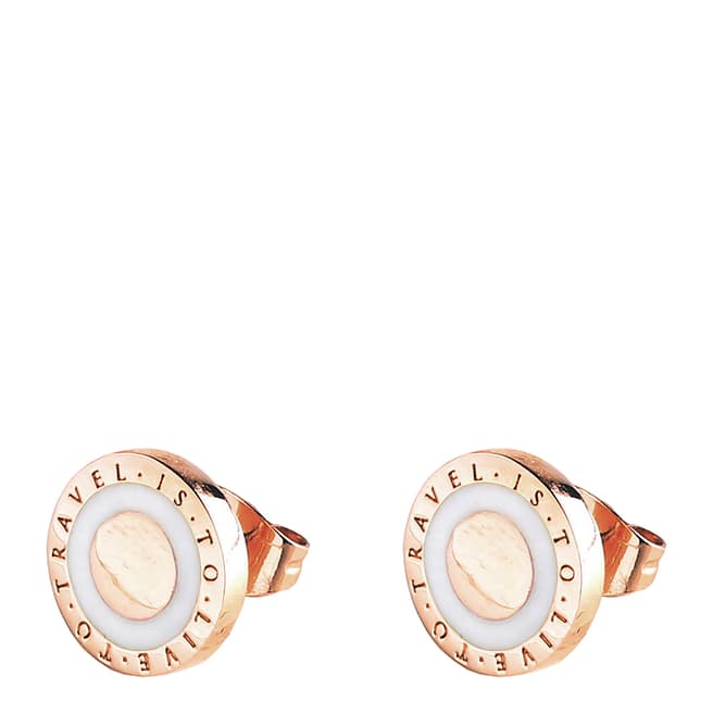 Dyrberg Kern Rose Gold/White Stud Earrings