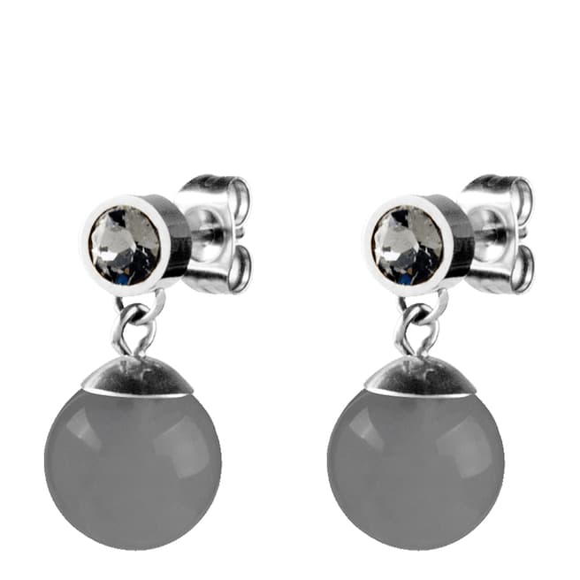 Dyrberg Kern Silver/Grey Earrings with Swarovski Crystals
