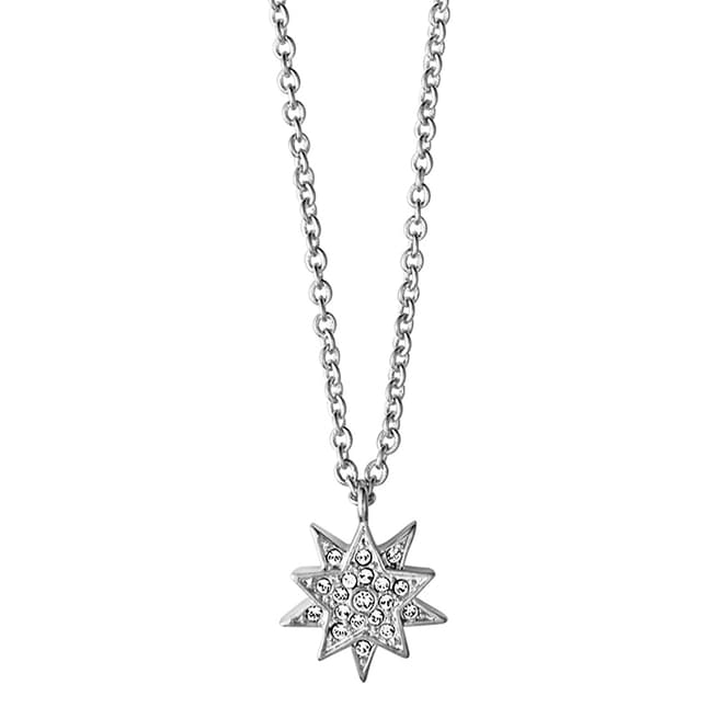Dyrberg Kern Silver Star Pendant Necklace with Swarovski Crystals